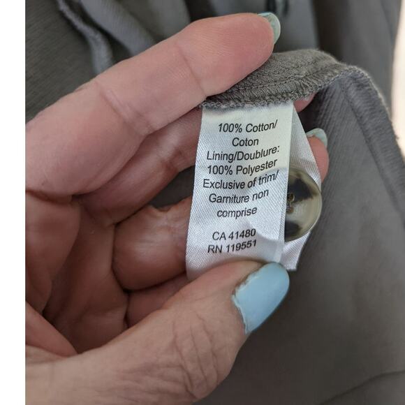 Gentle Fawn Field Blazer 100% Cotton Twill Double Breasted Large Pockets Sage L - Picture 6 of 8